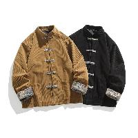 温かみのあるコーデュロイ素材を使ったチャイナジャケットです。