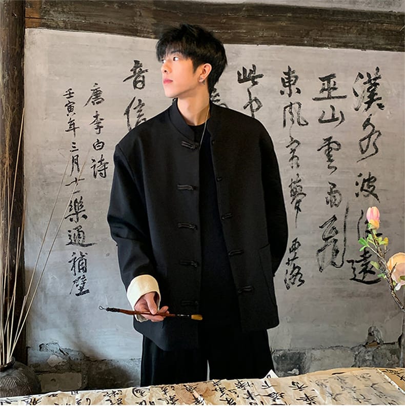 男性用のチャイナ風ユニセックスジャケット