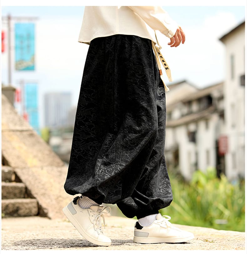 メンズの裾リブチャイナパンツ