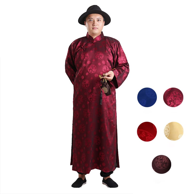 中国伝統的の長衫。祝い事での着用に適した格調高い長袍