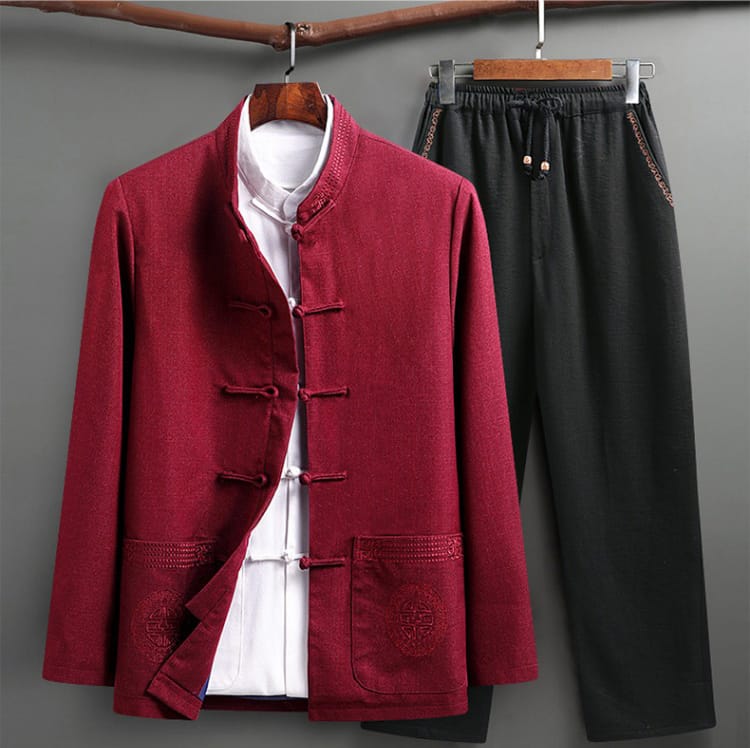 メンズのチャイナ風カジュアルスーツ