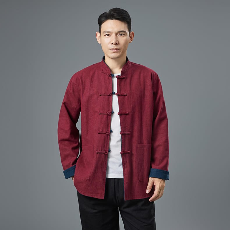 男性用のチャイナ立ち襟ジャケット