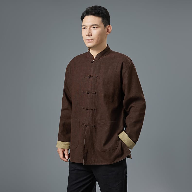 メンズのチャイナボタンの服