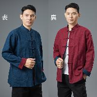 ラミー素材のリバーシブルジャケット。実用性とデザイン性を兼備したチャイナ服です。