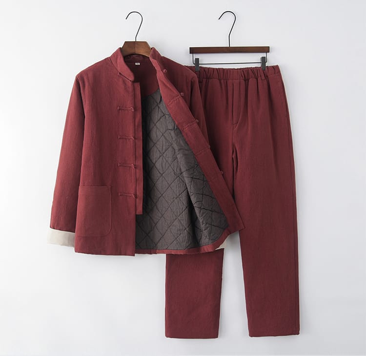 メンズのチャイナボタンのスーツ