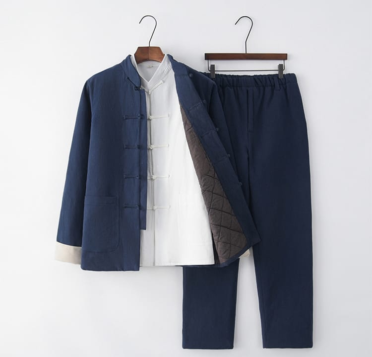 男性用の中綿中華風スーツ