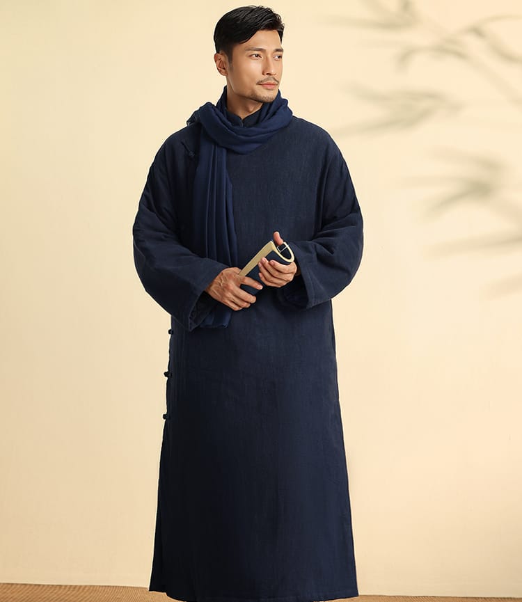 メンズの中綿チャイナローブ