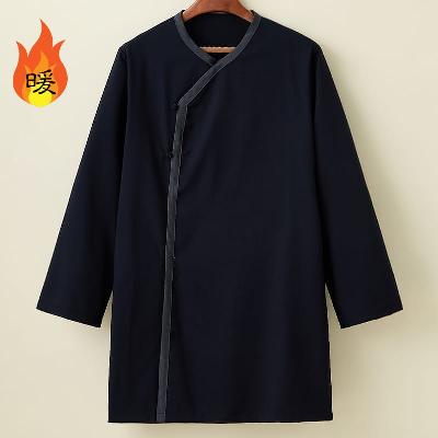 中国風ミディアム丈のウールコート。モダンな冬用アイテム