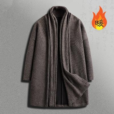 秋冬に最適な保温性に優れたチャイナ風ミドル丈コートです