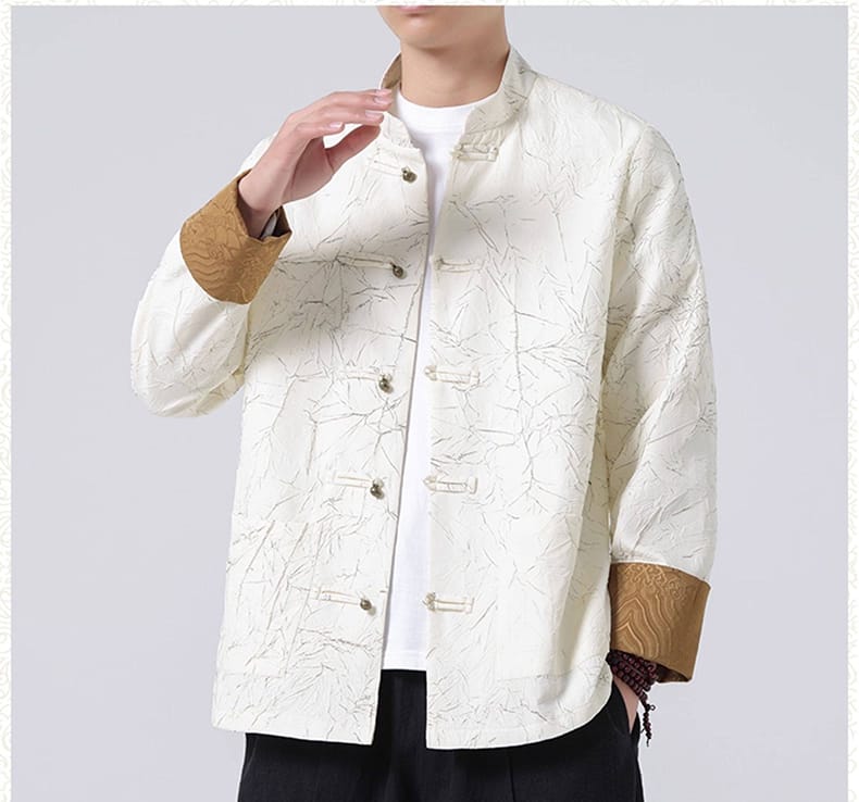 メンズのチャイナ風ひび割れ模様ャケット