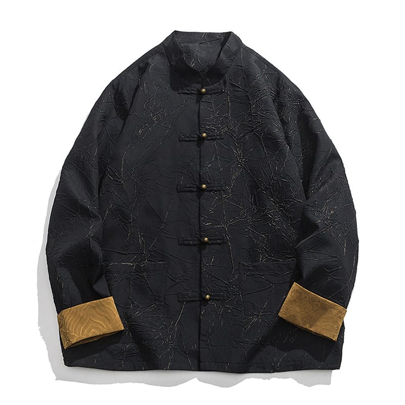 メンズのテクスチャ生地チャイナジャケット