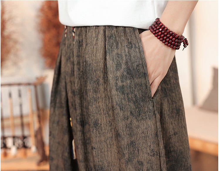 メンズの中国風ランタンパンツ