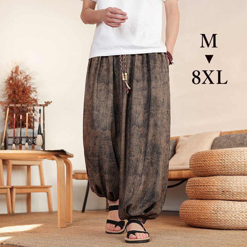 墨染め風のハーレムパンツ。M～8XLサイズの大きいサイズ展開