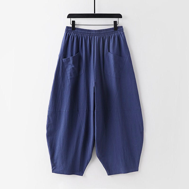 メンズのがっちり体型９分丈チャイナイージーパンツ