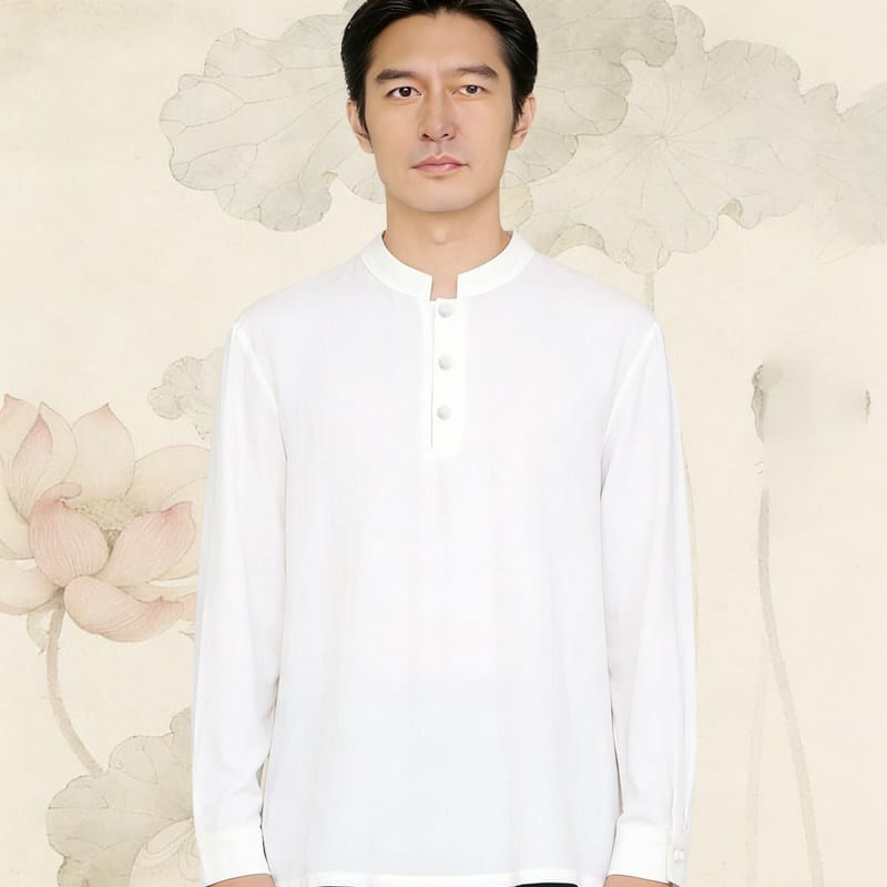 レトロな漢服風スタイルのTシャツ。通気性に優れた薄手の長袖Tシャツ