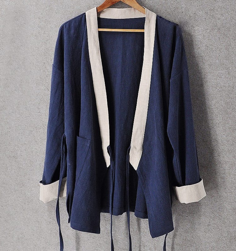 メンズの中華風カジュアルジャケットローブ