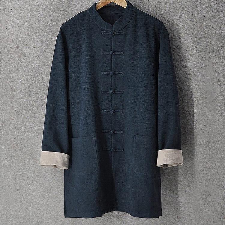 メンズのチャイナミドル丈ジャケット