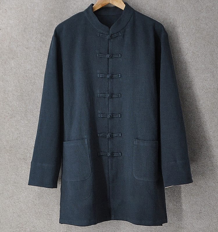 メンズの中華風カジュアルミドル丈ジャケット