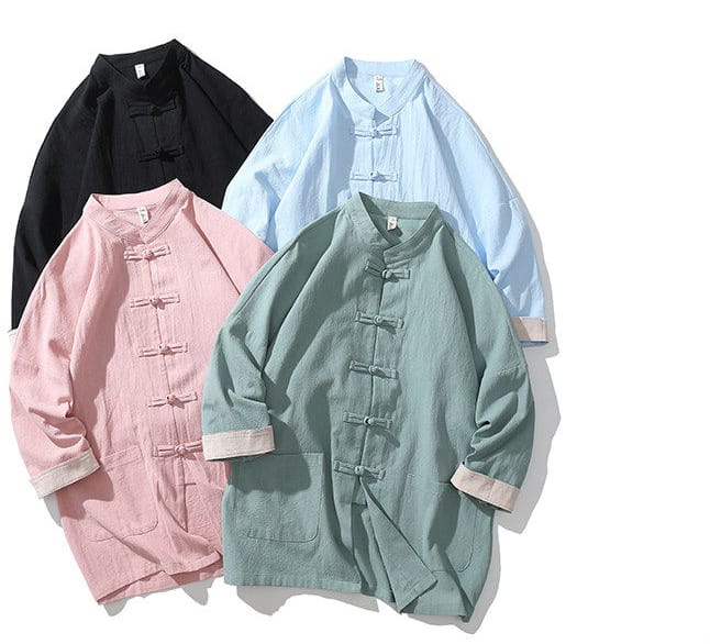 中国風7分袖カバーオール