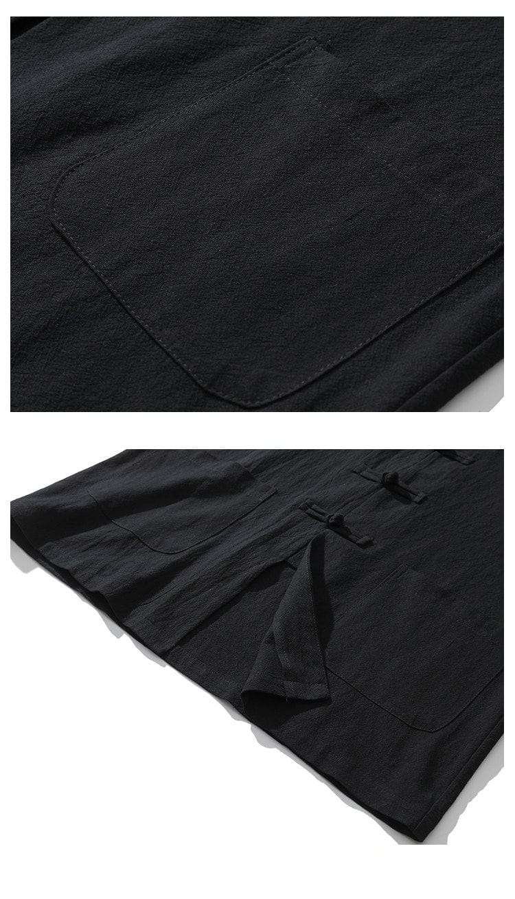 メンズのチャイナボタンのシャツ