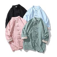 立ち襟とチャイナボタン仕様の伝統的なチャイナシャツです。