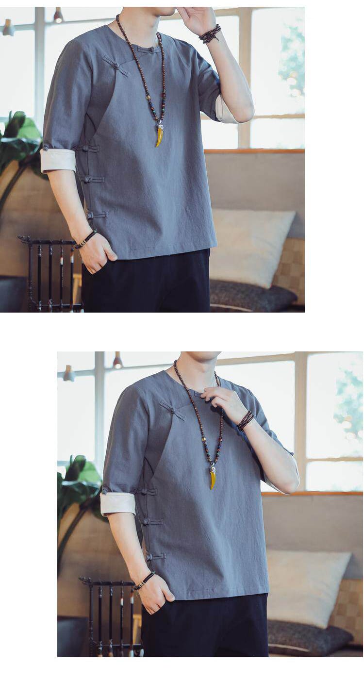 メンズの漢服のTシャツ