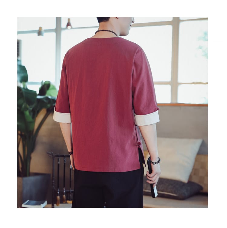 男性用の中国風のTシャツ