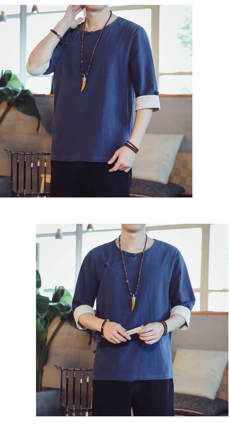 メンズの中国風のTシャツ