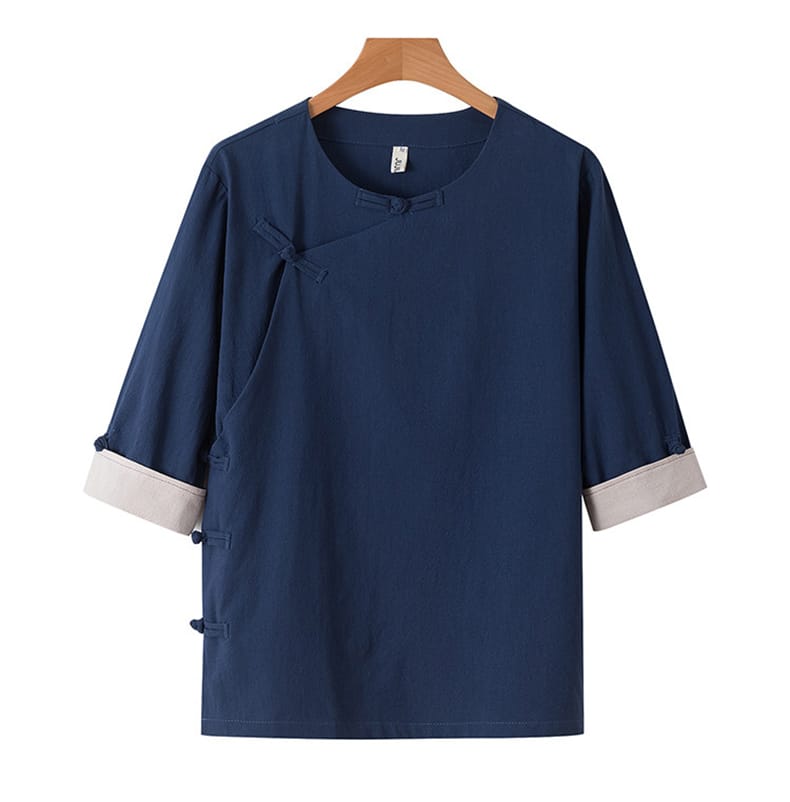 メンズのチャイナ半袖Tシャツ