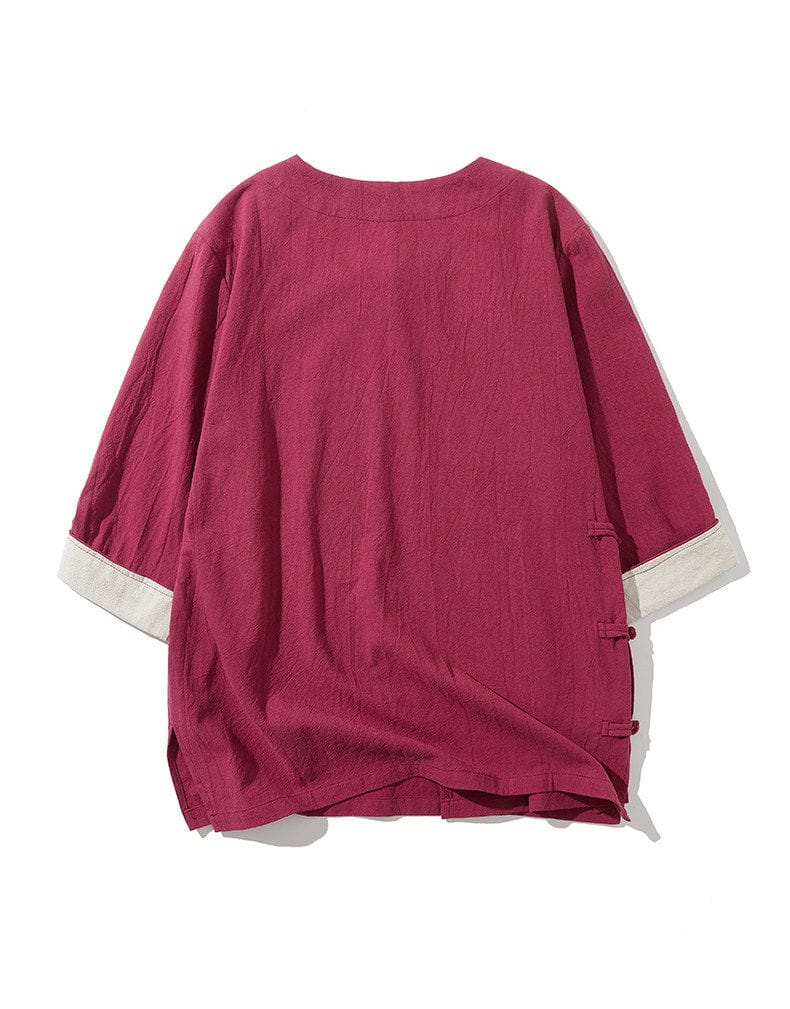 男性用のチャイナ半袖Tシャツ