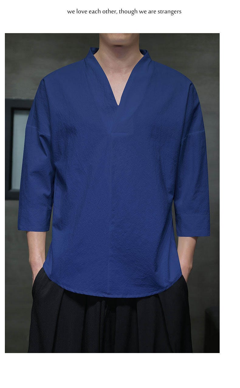 男性用の中国風Tシャツ