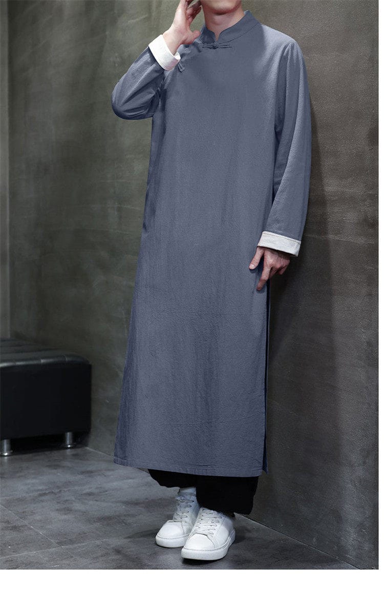 メンズの綿麻チャンパオ