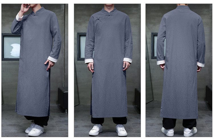 メンズの丈長中国服