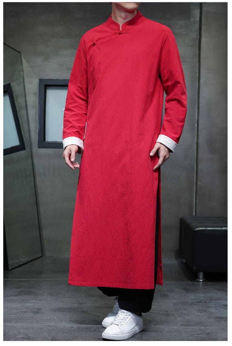 男性の丈長中国服