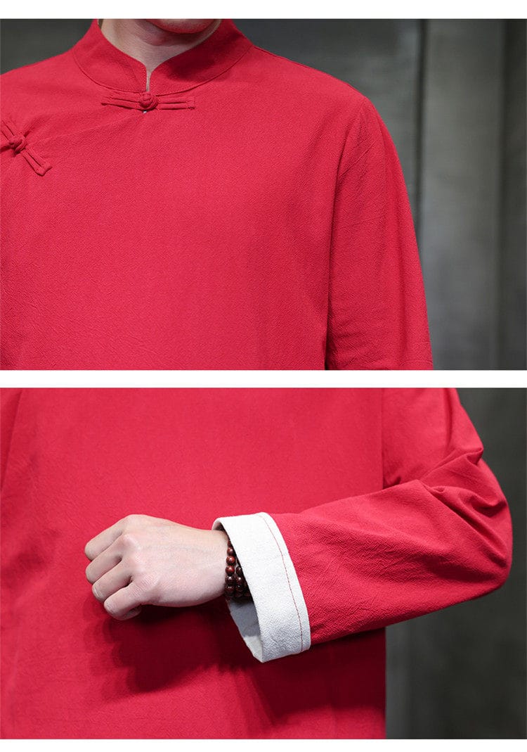 メンズの中華風ローブ