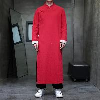 綿麻生地のオールシーズン対応チャンパオ。民族風イベントに最適です。