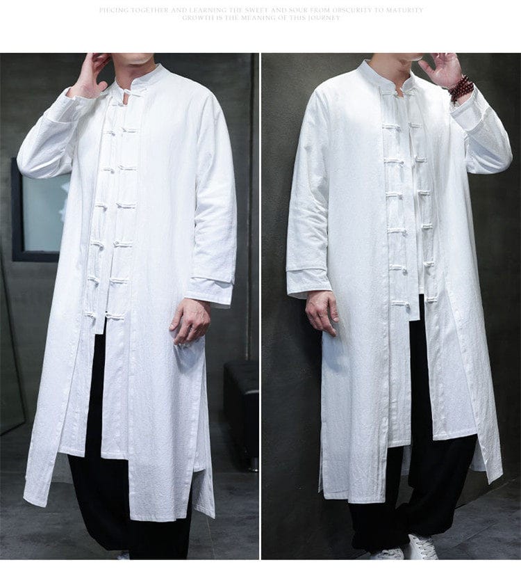 男性の丈長中国服"