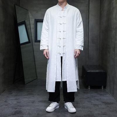 綿麻を使用したロング丈ローブ。施術ユニフォームとしても最適