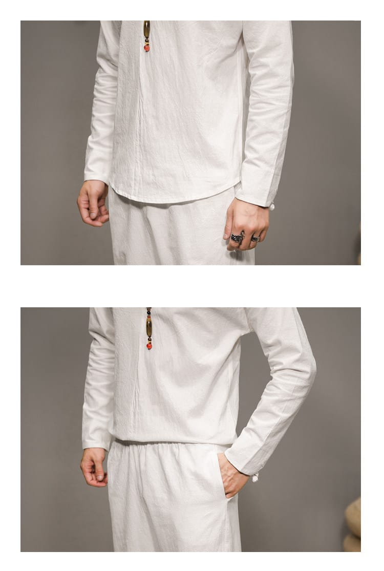 メンズの中国風カットソースーツ