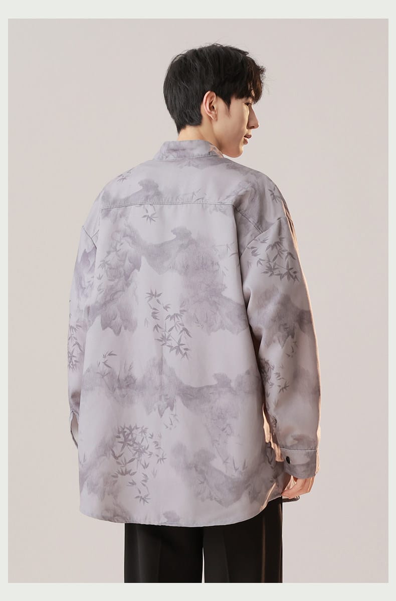 メンズのチャイナボタンのシャツ