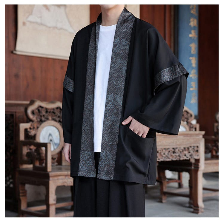 メンズの中華風ローブ