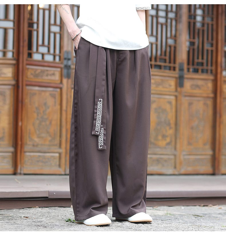 男性用のチャイナワイドパンツ