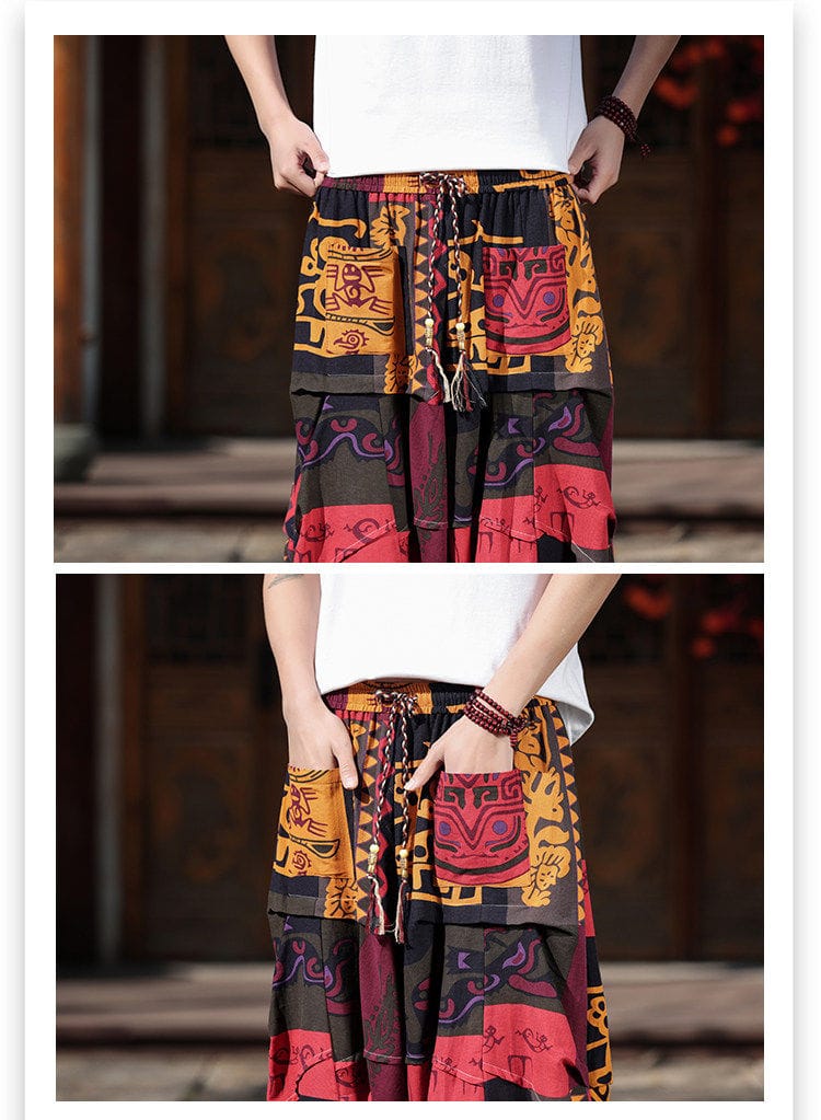 メンズのチャイナダボパンツ