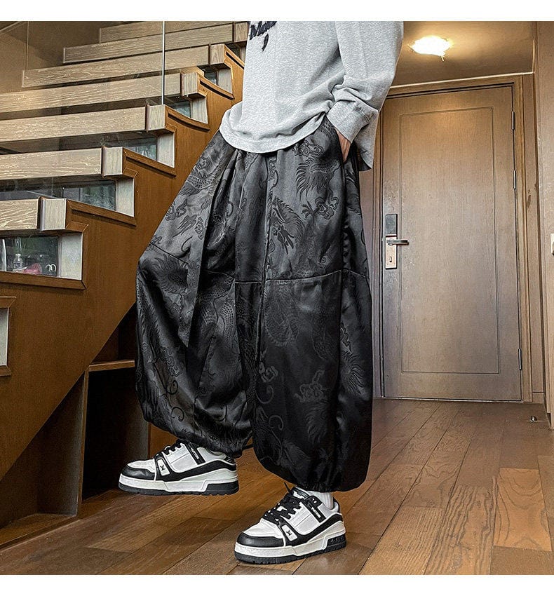 メンズのカンフー提灯パンツ