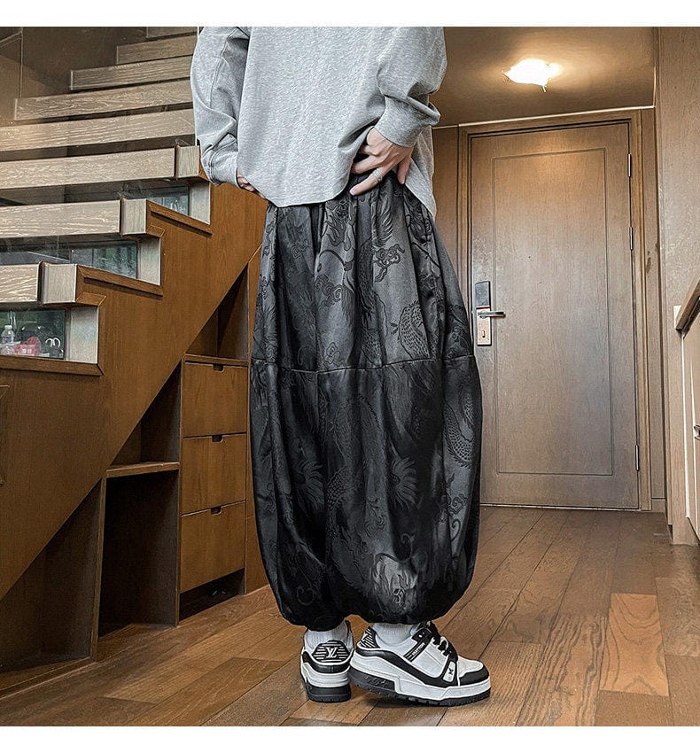 男性用の漢服バルーンパンツ