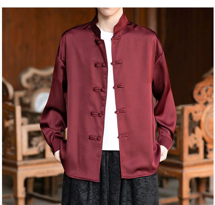 メンズの中国カジュアル長袖シャツ