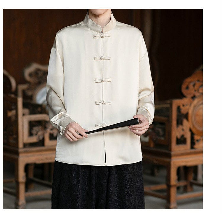 男性用のチャイナボタンのシャツ