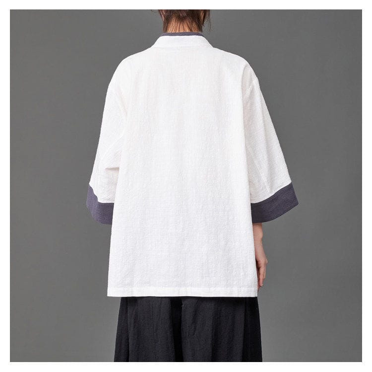 メンズの綿素材のチャイナシャツ