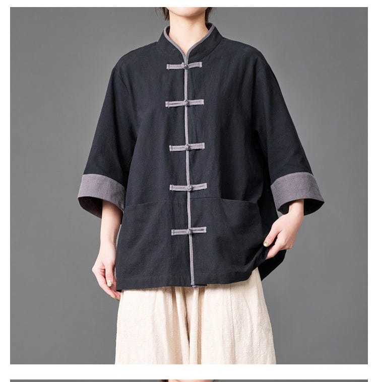 メンズの中国カジュアル7分袖シャツ
