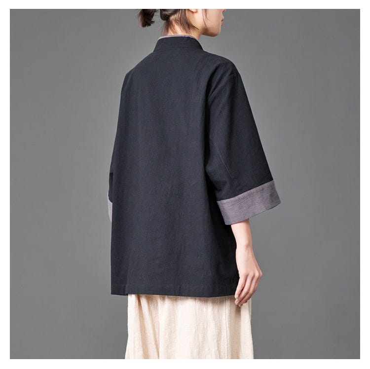 男性用の中国カジュアル7分袖シャツ